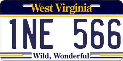WV license plate 1NE566