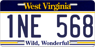WV license plate 1NE568