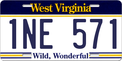 WV license plate 1NE571