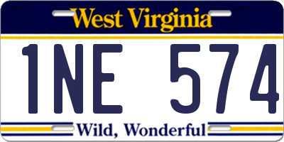 WV license plate 1NE574