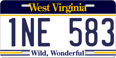 WV license plate 1NE583