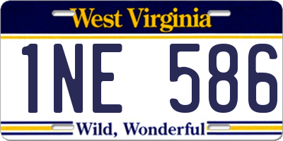 WV license plate 1NE586