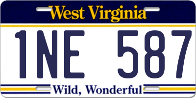 WV license plate 1NE587