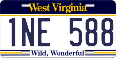WV license plate 1NE588