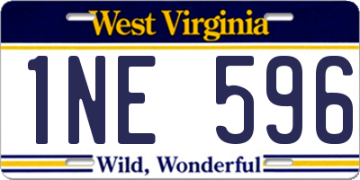 WV license plate 1NE596
