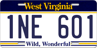 WV license plate 1NE601