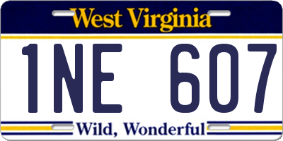 WV license plate 1NE607
