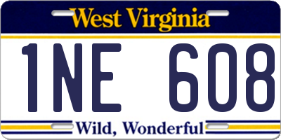 WV license plate 1NE608