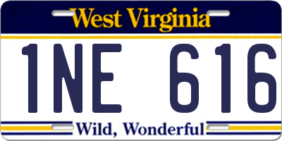 WV license plate 1NE616
