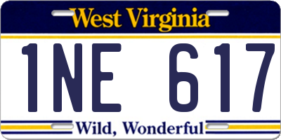 WV license plate 1NE617