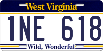 WV license plate 1NE618