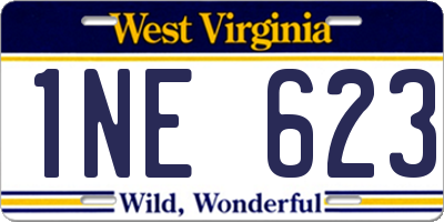 WV license plate 1NE623