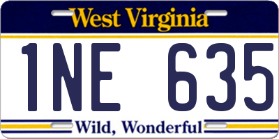 WV license plate 1NE635