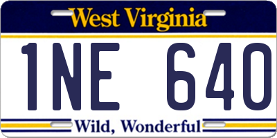 WV license plate 1NE640