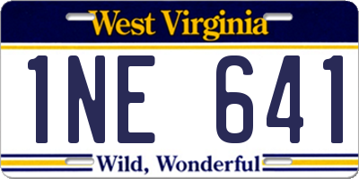 WV license plate 1NE641