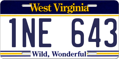 WV license plate 1NE643