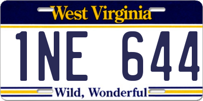 WV license plate 1NE644
