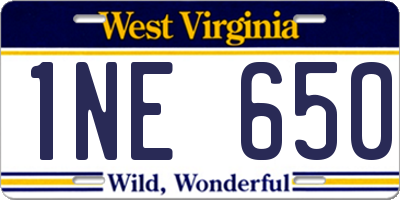 WV license plate 1NE650