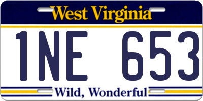 WV license plate 1NE653