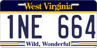 WV license plate 1NE664