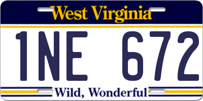 WV license plate 1NE672