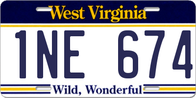 WV license plate 1NE674