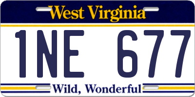 WV license plate 1NE677