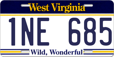WV license plate 1NE685