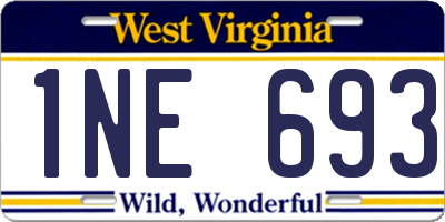 WV license plate 1NE693