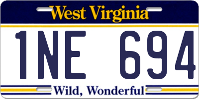 WV license plate 1NE694
