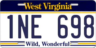 WV license plate 1NE698