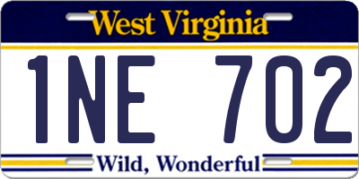 WV license plate 1NE702