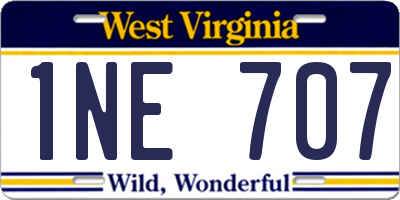 WV license plate 1NE707
