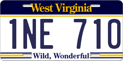 WV license plate 1NE710