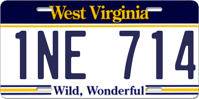 WV license plate 1NE714