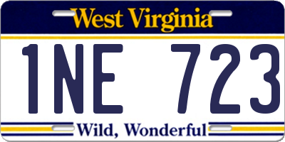 WV license plate 1NE723