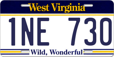 WV license plate 1NE730