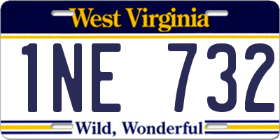 WV license plate 1NE732