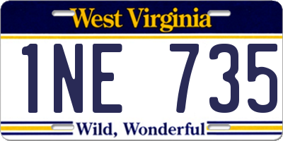 WV license plate 1NE735