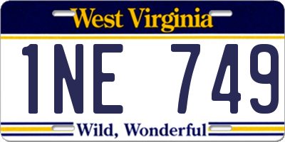 WV license plate 1NE749