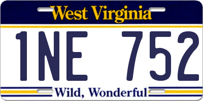 WV license plate 1NE752