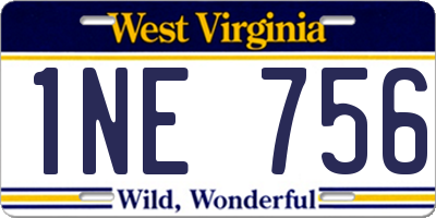 WV license plate 1NE756