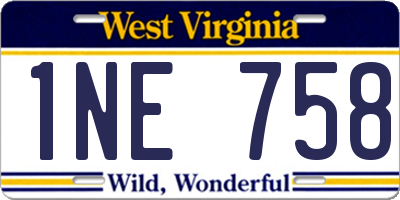 WV license plate 1NE758
