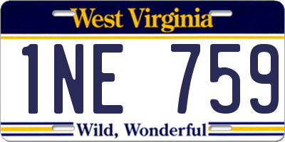WV license plate 1NE759