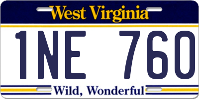 WV license plate 1NE760