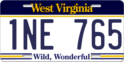 WV license plate 1NE765