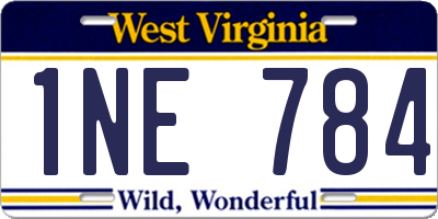 WV license plate 1NE784