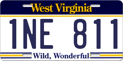 WV license plate 1NE811