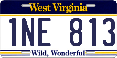 WV license plate 1NE813