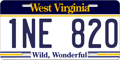 WV license plate 1NE820